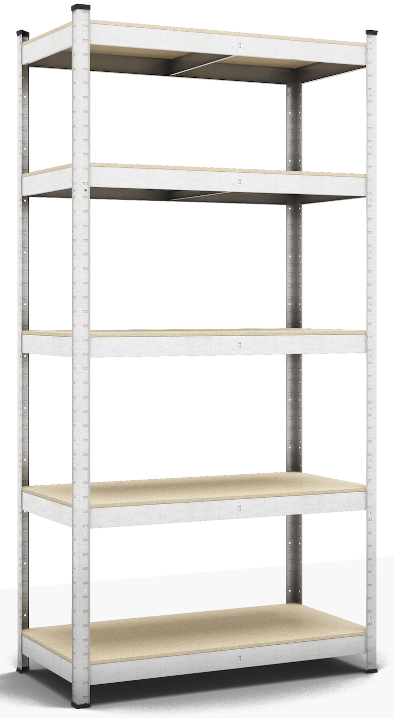 Стелаж металевий Меткас Бюджет оцинкований 2000х1000х500 мм на 5 полиць ДСП